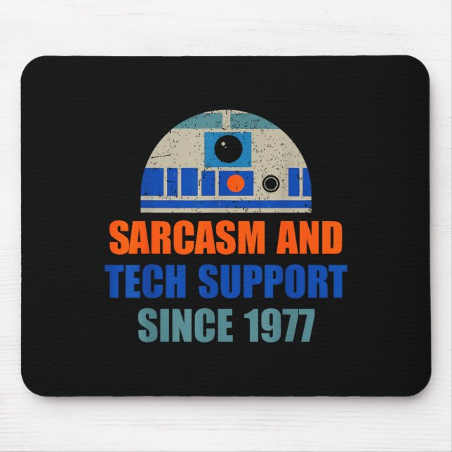 Sarkasmus und Tech-Support seit 1977 Lustiges Desi Mousepad (Vorne)