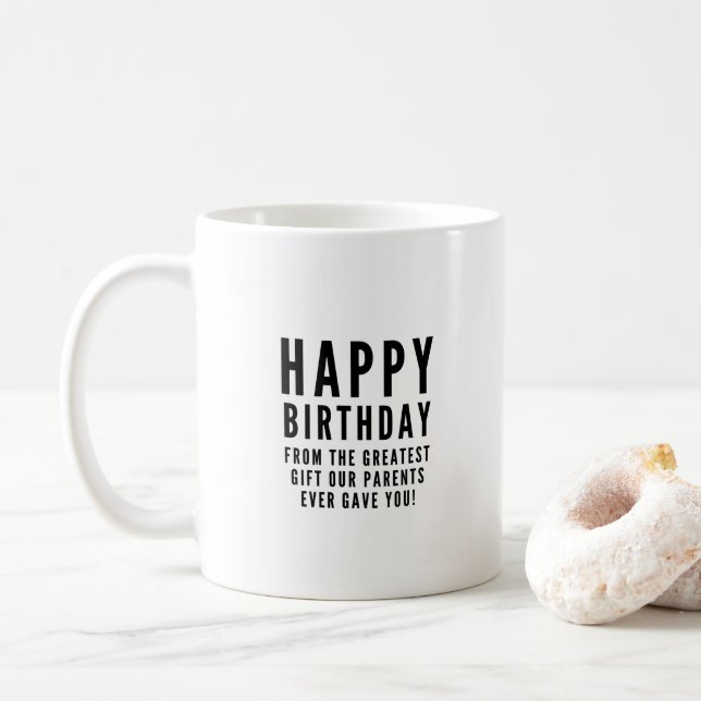 Sarkastisch lustiger Geburtstag zum Geschwistern Kaffeetasse (Mit Donut)
