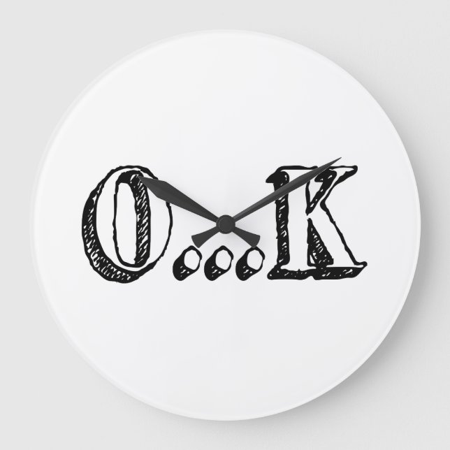 Sarkastisch OK Große Wanduhr (Vorderseite)