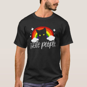 Sarkastische asoziale Katze Ich hasse Menschen Reg T-Shirt