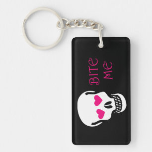 Sarkastische Bite Me (Skull) Schlüsselanhänger
