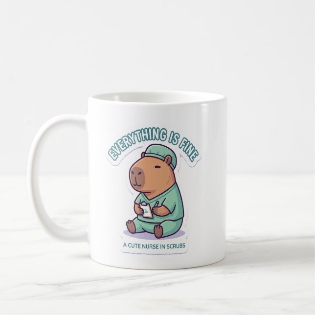 Sarkastische Capybara-Krankenschwester Kaffeetasse (Links)
