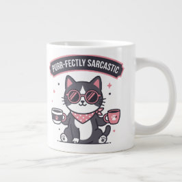 Sarkastische Coole Katze Bandana Kaffee Liebhaber  Jumbo-Tasse