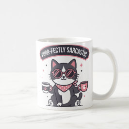 Sarkastische Coole Katze Bandana Kaffee Liebhaber  Kaffeetasse