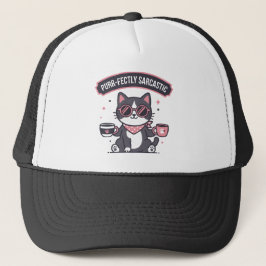Sarkastische Coole Katze Bandana Kaffee Liebhaber  Truckerkappe
