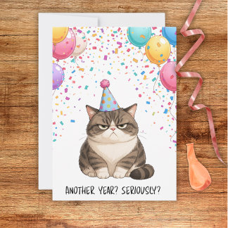 Sarkastische Fettkatze-Geburtstagskarte Einladung