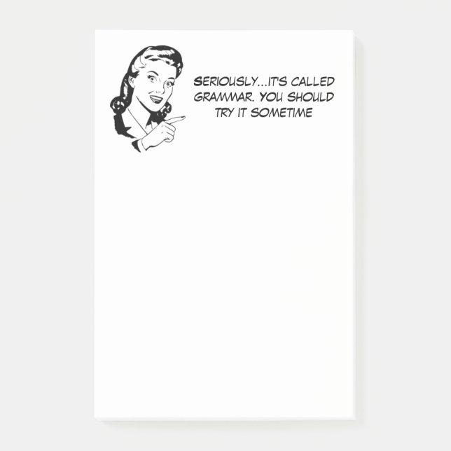 Sarkastische Grammatik-Nazi Post-it Klebezettel (Vorderseite)