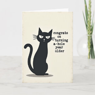 Sarkastische Katzen-Geburtstagskarte Karte