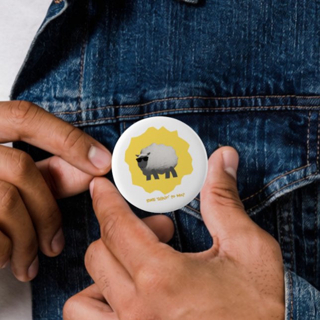 Sarkastische Schafe – Redest du mit mir? Button (Von Creator hochgeladen)