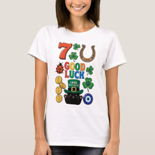 Sarkastische schwarze Katze und Glücksbringer T-Shirt