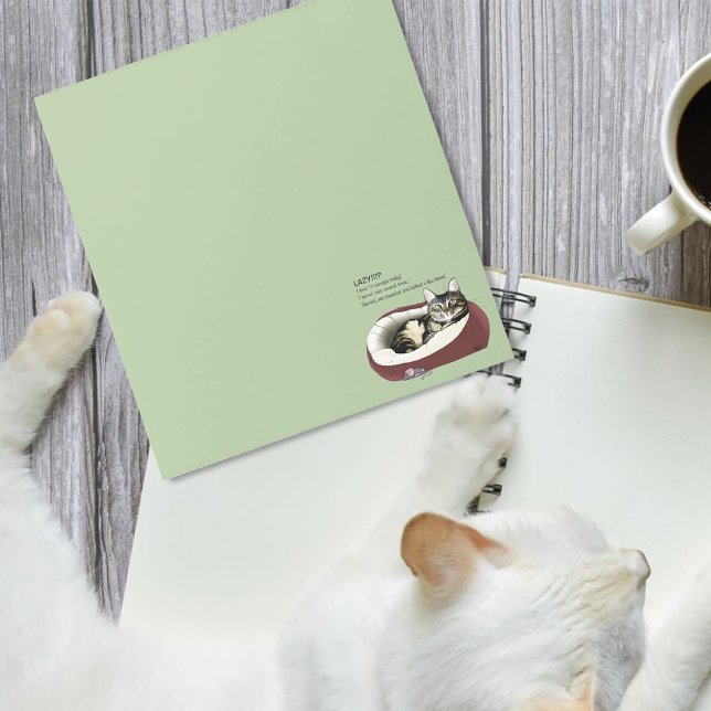 Sarkastischer Fauler Tabby-Katzen-Humor Salbeigrün Notizblock (Von Creator hochgeladen)