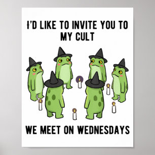 Sarkastischer Frosch-Meme Lustiger Amphibien-Kult Poster
