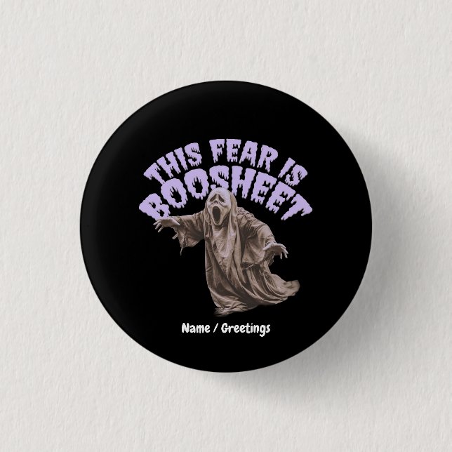 Sarkastischer Horror-Geist-Slang-Wortwitz-Grafik Button (Vorderseite)