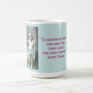 Sarkastischer Kurt Cobain Zitat Vintage Kinderfoto Kaffeetasse
