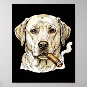 Sarkastischer Labrador Retriever rauchender Hund M Poster