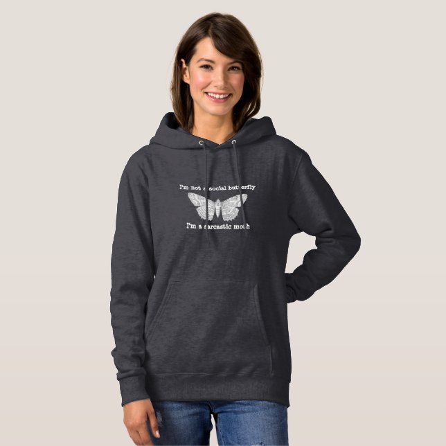 sarkastischer Motte Hoodie (Vorne ganz)