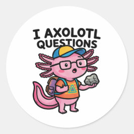 Sarkastischer Nerd Axolotl I Axolotl Fragen Meme Runder Aufkleber