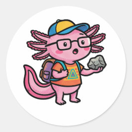Sarkastischer Nerd Axolotl I Axolotl Fragen Meme Runder Aufkleber
