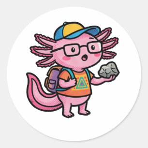 Sarkastischer Nerd Axolotl I Axolotl Fragen Meme Runder Aufkleber