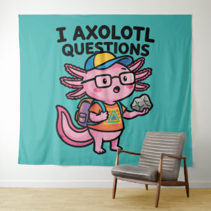 Sarkastischer Nerd Axolotl I Axolotl Fragen Meme Wandteppich