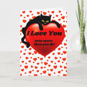 Sarkastischer Valentinstag schwarzes Katzenherz be Karte