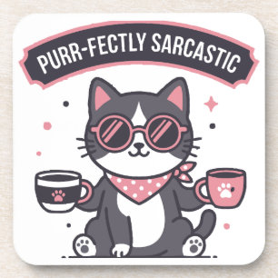 Sarkastisches Coole-Katzen-Bandana-Coffee-Liebhabe Getränkeuntersetzer