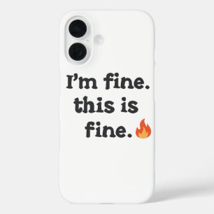 Sarkastisches "Das ist okay"-Meme mit Feuer-Emoji iPhone 16 Hülle