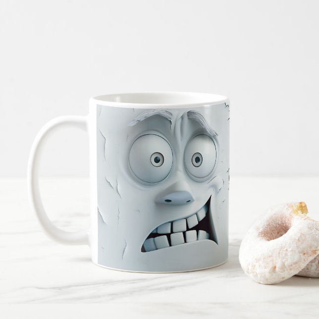 Sarkastisches Gesicht Kaffeetasse (Mit Donut)