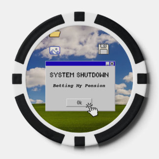 Sarkastisches IT-Rentensystem-Abschalt-Wettbüro Pokerchips