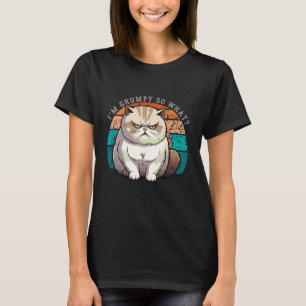 Sarkastisches mürrisches Gesicht Wütende Katze Ich T-Shirt
