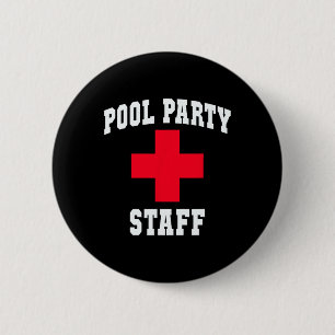 Sarkastisches Poolparty-Personal Strandurlaub Schw Button