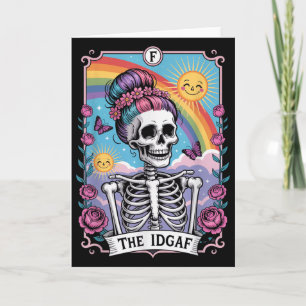 Sarkastisches Skelett, die Idgaf lustige Tarotkart Karte