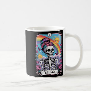 Sarkastisches Skelett Die Idgaf Lustige Tarotkarte Kaffeetasse