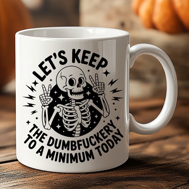 Sarkastisches Skelett Friedenszeichen Antisoziale  Kaffeetasse (Von Creator hochgeladen)