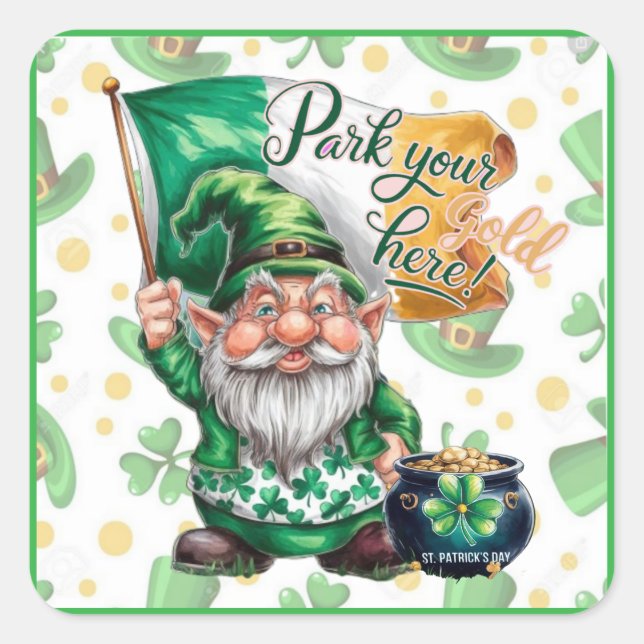 Sarkastisches Weiß aus einem Gnome Kobold! Quadratischer Aufkleber (Vorderseite)