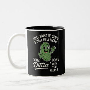 Sarkastisches Zitat über eine Gurke Lustiges Intro Zweifarbige Tasse