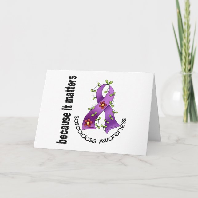SARKOIDOSE Blume Ribbon 3 Karte (Vorderseite)