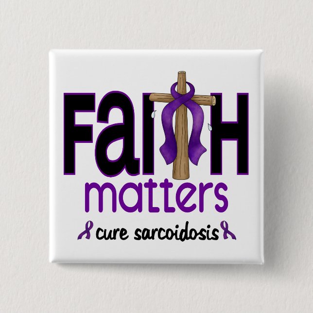 Sarkoidosis-Glauben-Angelegenheits-Kreuz 1 Button (Vorderseite)