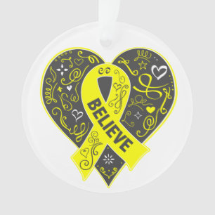 Sarkom-Krebs glauben Band-Herzen Ornament