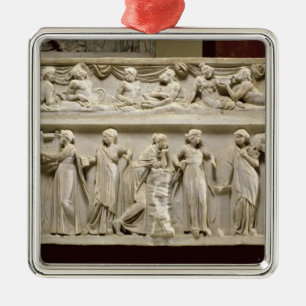 Sarkophag der Musen, römisch (Marmor) Silbernes Ornament