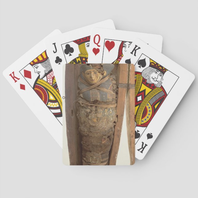 Sarkophag und mummified Körper von Psametik I Spielkarten (Rückseite)