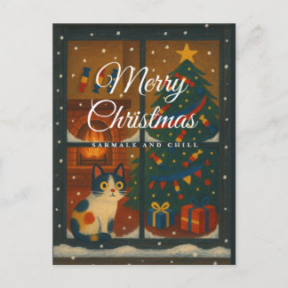 Sarmale and Chill Christmas Card Feiertagspostkarte