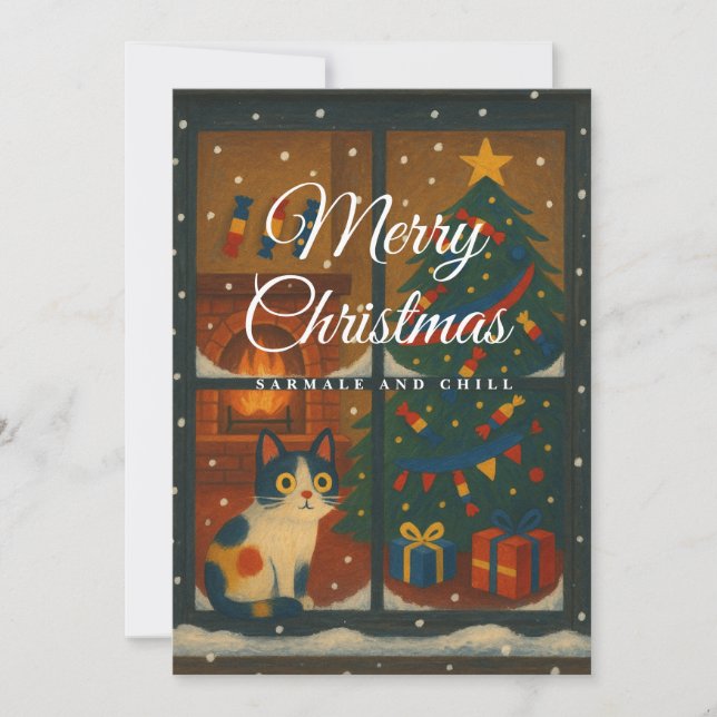 Sarmale und Chill Weihnachtskarte Feiertagskarte (Vorderseite)