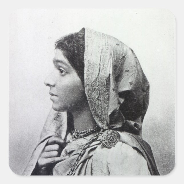 Sarojini Naidu Quadratischer Aufkleber (Vorderseite)