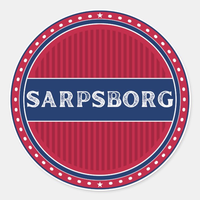 Sarpsborg City Pride Emblem – Norwegian Identity Runder Aufkleber (Vorderseite)