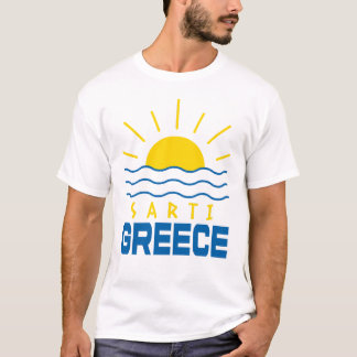 Sarti Greece Sunshine and Sea Men's White T-Shirt