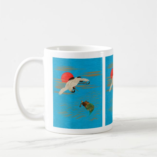 Saruskran über der Schildkröte im Meer Kaffeetasse (Links)