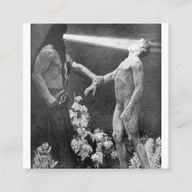 Sascha Schneider - Hypnosis Vintager deutscher Okk Quadratische Visitenkarte (Vorderseite)