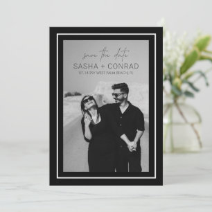 Sasha Black Modern Wedding Save The Date