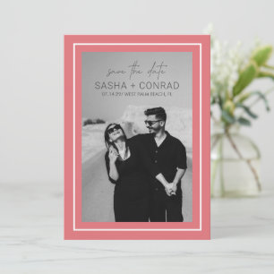 Sasha Coral Modern Wedding Save The Date